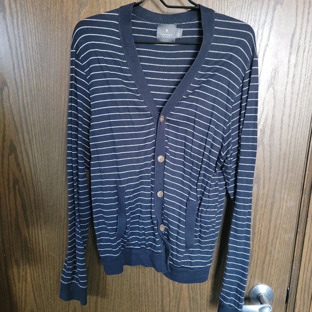 Preppy Hawkings McGill size L  cardigan striped navy white from Urban Outfitters